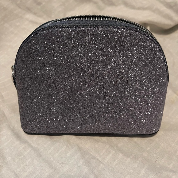 Kate Spade Silver Tinsel Glitter Small Cosmetic - Picture 2 of 4